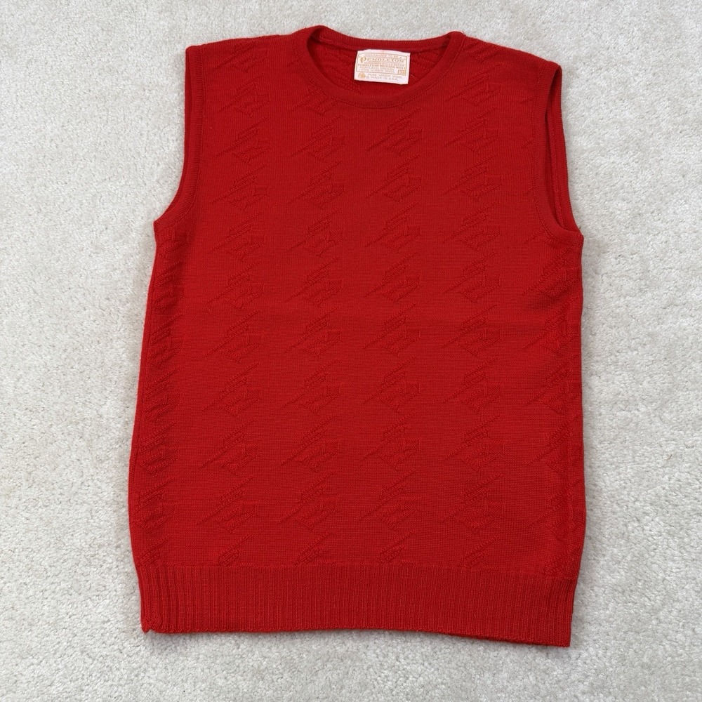 Vintage Pendleton Pullover Sweater Vest Women's 38/6 Red Patterned Preppy Wool